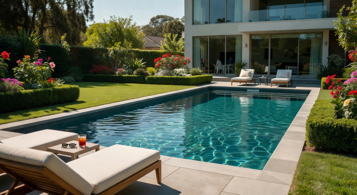 Backyard swimming pool visual for Pool Financing Guide